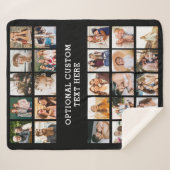Couverture Sherpa Collage photo noir simple 25 photo personnalisée (Devant (Horizontal))