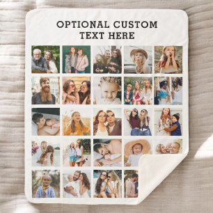 Couverture Sherpa Collage photo noir simple 25 photo personnalisée