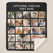 Couverture Sherpa Collage photo noir simple 25 photo personnalisée (Devant)