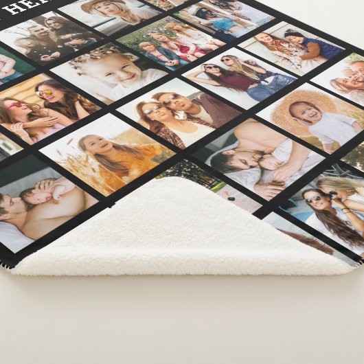 Couverture Sherpa Collage photo noir simple 25 photo personnalisée (3/4)