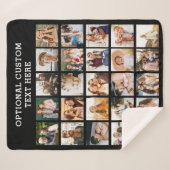 Couverture Sherpa Collage photo noir simple 25 photo personnalisée (Devant (Horizontal))