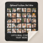 Couverture Sherpa Collage photo noir simple 30 photo personnalisée (Devant)