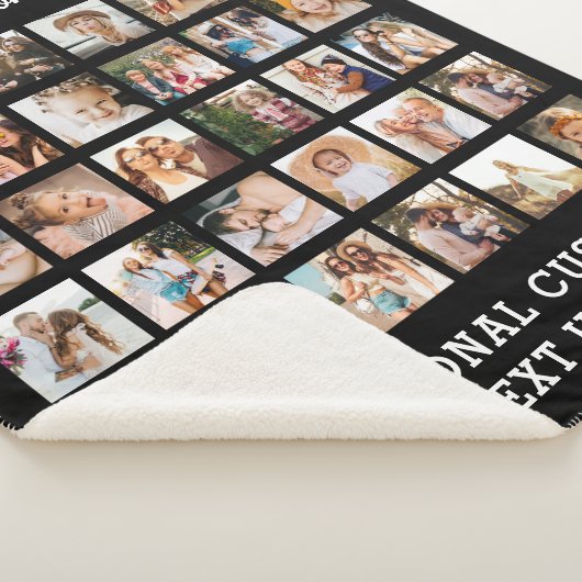Couverture Sherpa Collage photo noir simple 30 photo personnalisée (3/4)