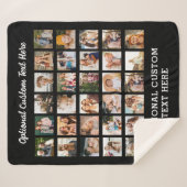 Couverture Sherpa Collage photo noir simple 30 photo personnalisée (Devant (Horizontal))