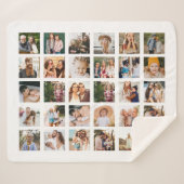 Couverture Sherpa Collage photo noir simple 30 photo personnalisée (Devant (Horizontal))