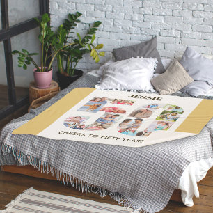 Couverture Sherpa Collage photo numéro 50 Neutral 50th Birthday