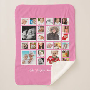 Couverture Sherpa Collage photo personnalisé