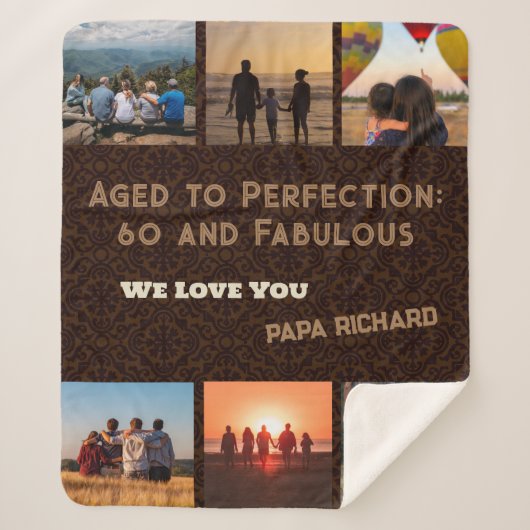 Couverture Sherpa Collage photo personnalisé Cadeaux d'anniversaire (Devant)