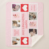 Couverture Sherpa Collage photo personnalisé de la Saint Valentin (Devant)