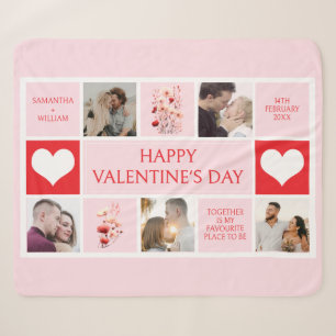 Couverture Sherpa Collage photo personnalisé de la Saint Valentin