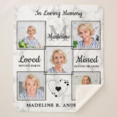 Couverture Sherpa Collage Photo Personnalisé En Mémoire D'Amour (Devant)