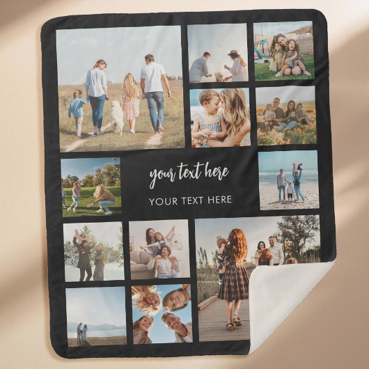 Couverture Sherpa Collage photo personnalisé moderne