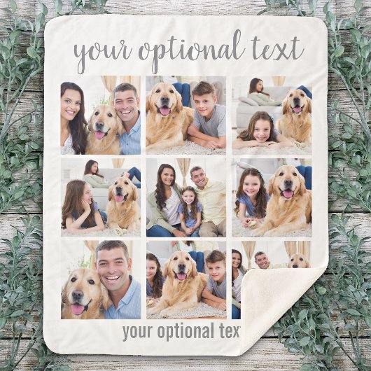 Couverture Sherpa Collage photo personnalisé moderne 9