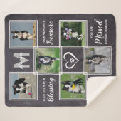 Couverture Sherpa Collage photo Pet Memorial Grey (Devant (Horizontal))