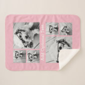 Couverture Sherpa Collage photo rose 6 Texte facultatif PEUT Modifie (Devant (Horizontal))