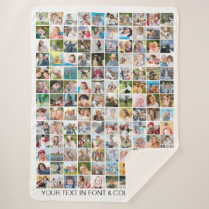 Couverture Sherpa Collage photo simple 130 Personnalisé