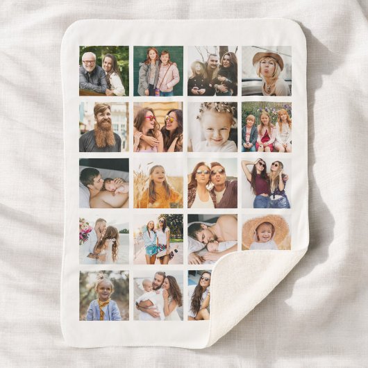 Couverture Sherpa Collage photo simple 20 photo personnalisée