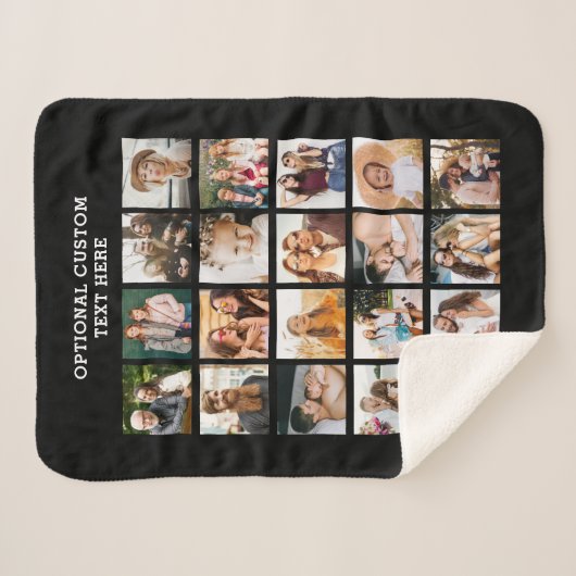 Couverture Sherpa Collage photo simple 20 photo personnalisée (Devant (Horizontal))
