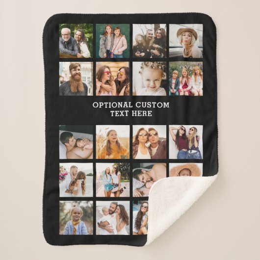 Couverture Sherpa Collage photo simple 20 photo personnalisée (Devant)