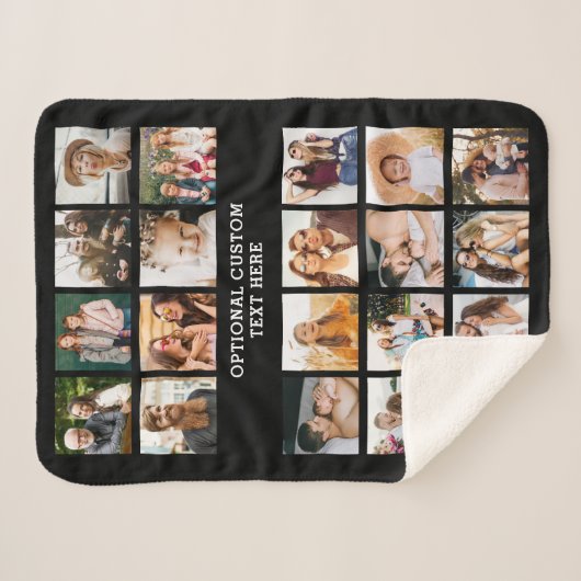 Couverture Sherpa Collage photo simple 20 photo personnalisée (Devant (Horizontal))