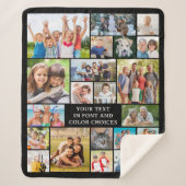 Couverture Sherpa Collage photo simple 21 Couleur personnalisée (Devant)