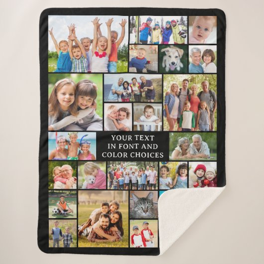 Couverture Sherpa Collage photo simple 26 Couleur personnalisée (Devant)