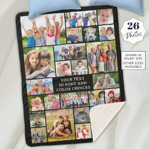 Couverture Sherpa Collage photo simple 26 Couleur personnalisée