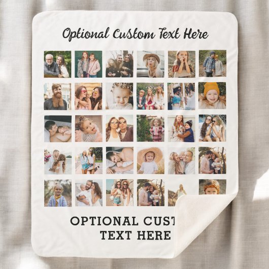 Couverture Sherpa Collage photo simple 30 photo personnalisée