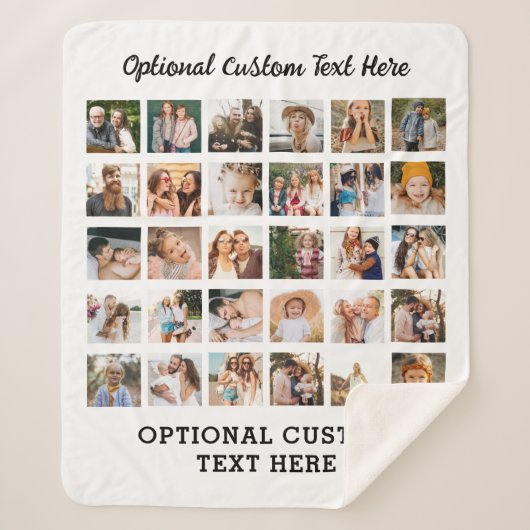 Couverture Sherpa Collage photo simple 30 photo personnalisée (Devant)