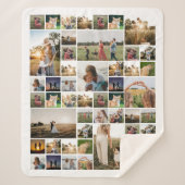 Couverture Sherpa Collage photo simple Couleur personnalisée (Devant)