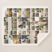 Couverture Sherpa Collage photo simple Couleur personnalisée (Devant (Horizontal))