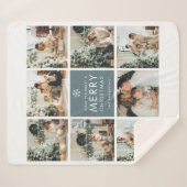 Couverture Sherpa Collage Photos de vacances | Joyeux Noël | Cadeau (Devant (Horizontal))