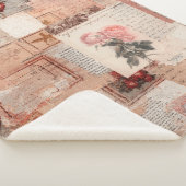 Couverture Sherpa Collage Romantique Vintage Rose (2) (3/4)