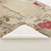 Couverture Sherpa Collage Romantique Vintage Rose (4) (3/4)