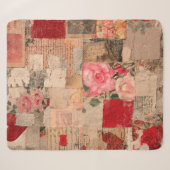 Couverture Sherpa Collage Romantique Vintage Rose (5) (Devant (Horizontal))