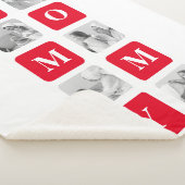 Couverture Sherpa Collage tendance Photo & Red Best Mommy Cadeau (3/4)