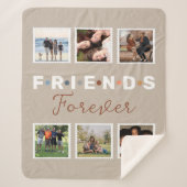 Couverture Sherpa Collection photo moderne Beige Friends Forever (Devant)