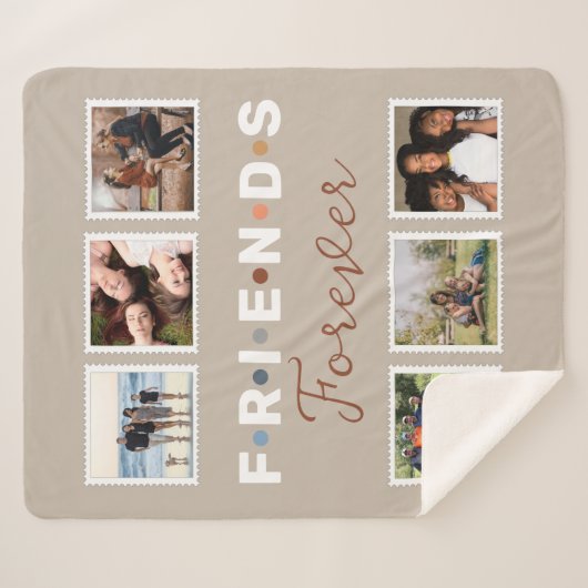Couverture Sherpa Collection photo moderne Beige Friends Forever (Devant (Horizontal))