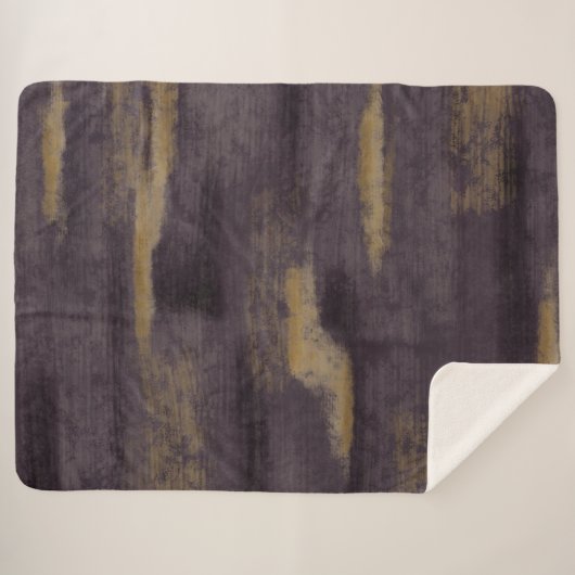 Couverture Sherpa Colles douces Abstraites Plum profond & Or (Devant (Horizontal))