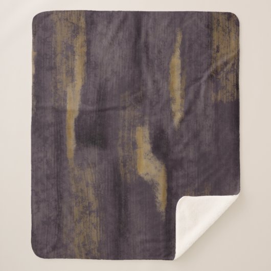 Couverture Sherpa Colles douces Abstraites Plum profond & Or (Devant)