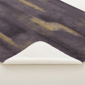 Couverture Sherpa Colles douces Abstraites Plum profond & Or (3/4)