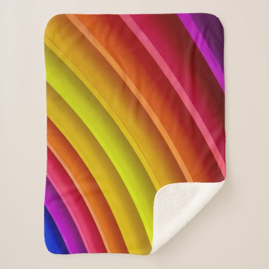 Couverture Sherpa Colonne arc-en-ciel violette, rouge et jaune (Devant)
