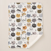 Couverture Sherpa Coloré Cute Funny Chats & Motif Paw (Devant)