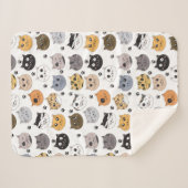 Couverture Sherpa Coloré Cute Funny Chats & Motif Paw (Devant (Horizontal))