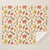 Couverture Sherpa Coloré Feuille d'automne Motif (Devant (Horizontal))
