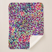 Couverture Sherpa Coloré Floral Damask Motif sans joint (Devant)