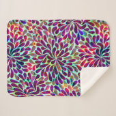 Couverture Sherpa Coloré Floral Damask Motif sans joint (Devant (Horizontal))