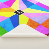 Couverture Sherpa Coloré Moderne Multi-Coloré Géométrique | Monogram (3/4)