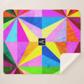Couverture Sherpa Coloré Moderne Multi-Coloré Géométrique | Monogram (Devant (Horizontal))