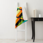 Couverture Sherpa Coloré Moderne Rayures Abstraites & Monogramme (En situation)